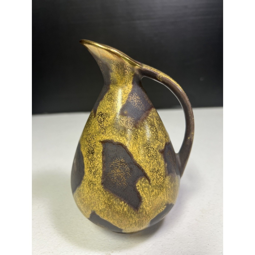 Jasba Keramik Germany Small Vase Jar Gold Yellow RARE 50s/60s